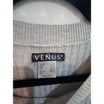 Venus Ribbed Knit Peplum Sweater Light Gray Crew Neck Long Sleeve Size M Photo 1