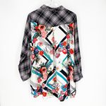 Tolani NWT  Collection Neicy Plaid Floral‎ Button Down Top 1X Photo 3