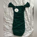 Princess Polly  Forest Green Off-Shoulder Dress US 2 NWT Photo 3