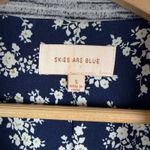 Skies Are Blue  Striped Knit Blazer Small Grey Jacket Floral Lined Stretch Office Photo 5