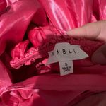 MABLE Babydoll Mini Dress Pink Ruffle Sleeve Bow Sz S Photo 2