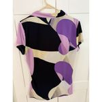 Wrapper Vtg Black 90s/Y2K Short Sleeve  Brand Top Faux Wrap Knotted dKNY L Photo 2