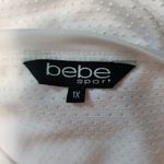 Bebe Sport White & Black Mesh Logo Activewear Tee Size 1X Photo 4