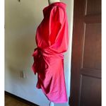 DO+BE  | Pink Satin Tie Waist Short Sleeve Shirt Party Dress Draped Mini Medium Photo 4