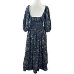 Free People  Witchy Oasis Printed Midi Dress Black Floral Small Bohemian Prairie Photo 6
