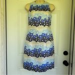 Sara Campbell Cream Sheath Midi Dress Halter Neckline Sz 0 Blue Photo 12