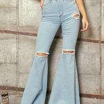 Vibrant  miu light wash bell bottom jeans Photo 6