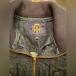 Talbots  Plus Denim Bomber Jacket Zip Front Dark Wash 18W Photo 8