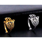 Boutique NEW‎ Women’s Unisex Hamsa Hand 18k White Gold PVD Size 7 Photo 8