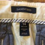 Lands’ End pants women’s 14 Floral light beige background mid Photo 1