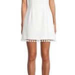 French Connection Pom Pom-Trim Mini Dress White SZ 10 Photo 0