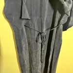 Nina Piccalino Dress 14 Navy Blue Leaf Button Tie Lagenlook Bemberg Minimal Size L Photo 6