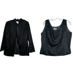 Vintage Le Suit Black Blazer, Pants &‎ Top Set Size 14 Photo 1
