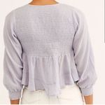 Free People  Waiting on Summer Smocked Crop Top Lilac Lavender Purple- Size Small Photo 2