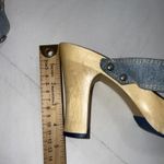 Tommy Hilfiger Vintage  Y2K 90s Studded Wooden Block Denim Heels Size 6M Photo 9