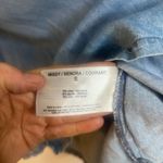 Bandolino Denim Vneck Cotton Blend Beaded Textured Shoulder Size Small Chambray Photo 9