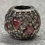 Pandora Authentic Shimmering Hearts Pave Pink CZ Sterling Charm Bead Retired Photo 0