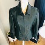 Preston & York Preston & York Lambskin Leather Moto Jacket, Luxurious, Dark Green, Small, NWT Photo 2