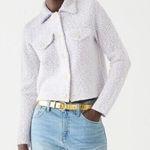 J.Crew  Collared Lady Wool Boucle Jacket in Worn Thistle Ivory Photo 0