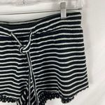 Madewell  Black and White Striped Lounge Shorts Size Medium Photo 1