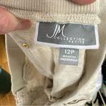 JM Collection  Linen Cream Wide Leg Drawstring Waist Pull On Pants Womens 12P Photo 8