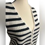 BROADWAY 38 Striped Knit Sweater Vest Top Waistcoat Medium Black Photo 2