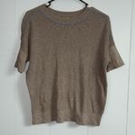 Lilla P Mocha Brown Easy Cotton Modal Short Sleeve Shirt Size XS Basic Everyday Photo 4