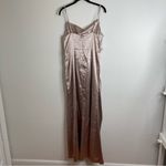 Birdy Grey  Lydia Shiny Satin Taupe Bridesmaid Dress Size Large Photo 5