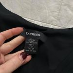 EXPRESS  black silk midi dress bias cut skirt and v neck babydoll styling Size 12 Photo 1