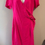 Dana Buchman Vintage Hot Pink Silk Wrap Dress Photo 0