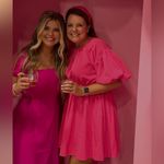 Entro  pink cinched adjustable waist dress worn once! Double lined small Photo 2