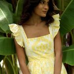Monsoon  and Beyond Sofia Dress Yellow Floral Sleeveless Midi Dress Women’s Large Photo 2