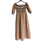 Old Navy NEW Fit & Flare Off-The-Shoulder Puff-Sleeve Smocked Cotton-Poplin Midi Dress Photo 4