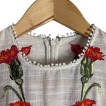 Alexis  Blossom White Red Floral Embroidered A-Line Sleeveless Mini Dress Sz S Photo 6