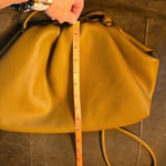 The Drop Brown Vegan Leather Ruched Crossbody Bag Asymmetrical Bag Purse Women Tan Photo 7