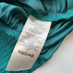 Free People Meet Me There Button Down Green Balsam Ruched Emerald Satin XS Photo 7