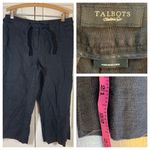 Talbots  Irish Linen Pants Womens 14 Black Trousers Coastal Resort Cropped Preppy Photo 1