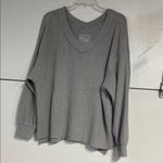 Aerie  WONDER TEXTURED RIBBED PULLOVER SWEATER GRAY SMALL Photo 2