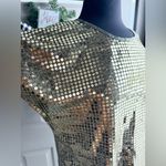 Vintage 90s Jessica Michelle gold sequin cap sleeve top, size large Photo 2