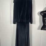 J. Jill Black Velour Zip Front Jacket and Skirt Lounge Set Size Small EUC Photo 4