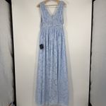 Lulus Maxi Dress Sweet Sophistication Light Blue Burnout Floral Size M Fairy Photo 5