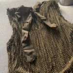 Love Sam ‎ Georgette Beaded Ruffle Dress Stem Green Sleeveless Mini Small Photo 1