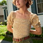 Madewell Smocked Floral Top Photo 0