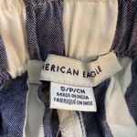 American Eagle Small NEW Teen Girl High rise Paper Bag Shorts Blue White Stripes Photo 3