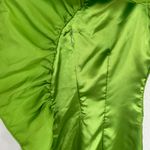 Let Me Be. Sleeveless Green Satin Ruched Dress Size XSP    Photo 10