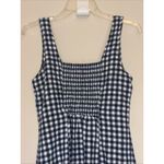 Old Navy  Blue White Gingham Smocked Sleeveless Linen Blend Sundress Womens Small Photo 4