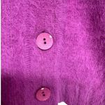 Venesha Angora Cardigan Sweater Attached Scarf Lined Jacket Pink Women’s Medium Photo 8