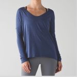Lululemon  Flip Your Dog Long Sleeve Tee Shirt Heathered Hero Blue small Photo 2