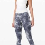Lululemon Womens Pants Gray Wunder Under Marble Dye Crop Leggings Pull On Size 8 White Photo 0
