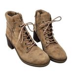 Crown Vintage Charley Ankle Combat Boots Side Zip Lace Up Brown Size 9.5 Photo 0